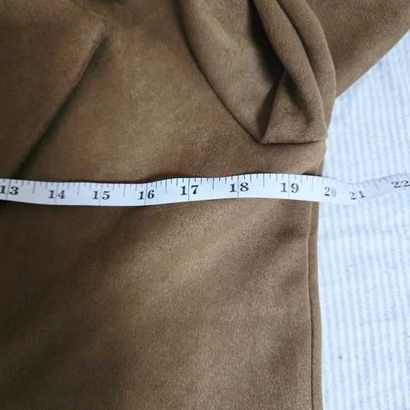 Ambiance Women's Tan Ultra Suede Single Button Trench Coat Size S - Picture 9 of 12